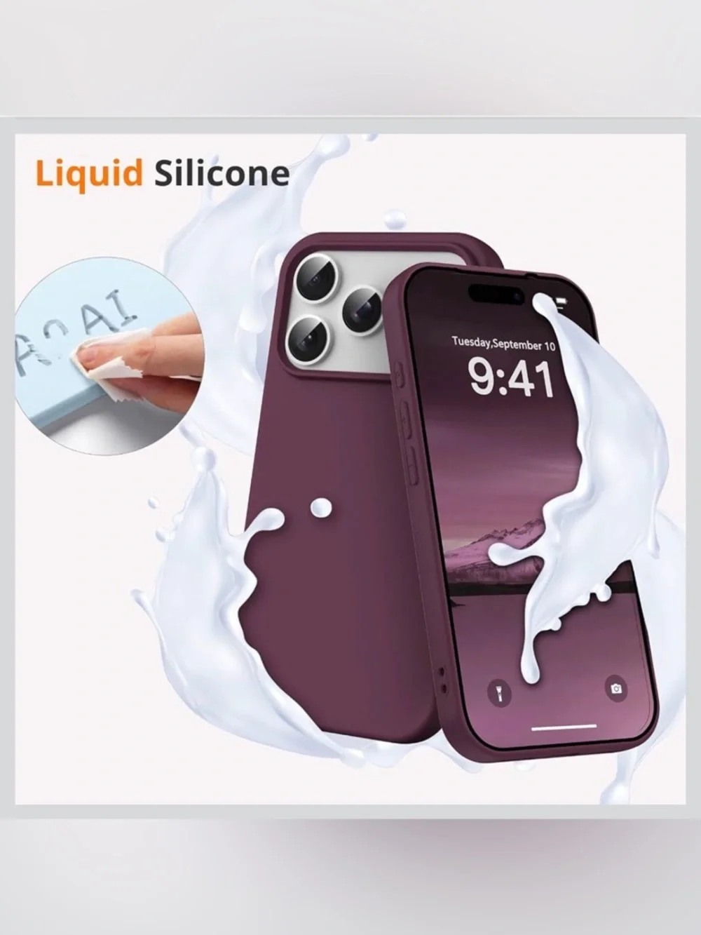 NWT~iPhone 17 Pro Shockproof Fashion Phone Case~ Plum Purple